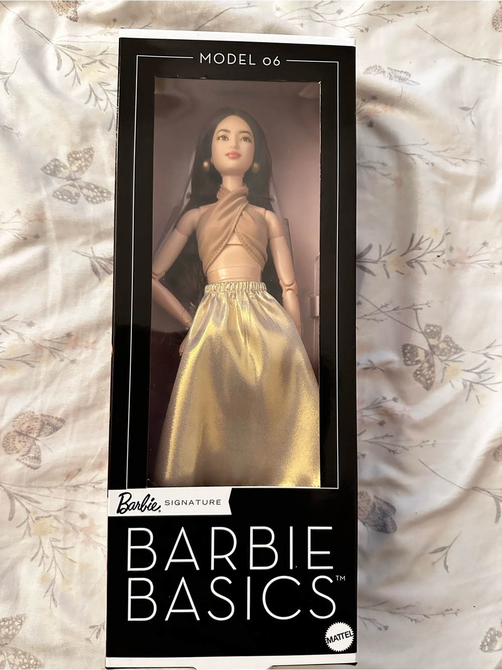 Barbie Gold Satin Skirt with Tan Crossover Top